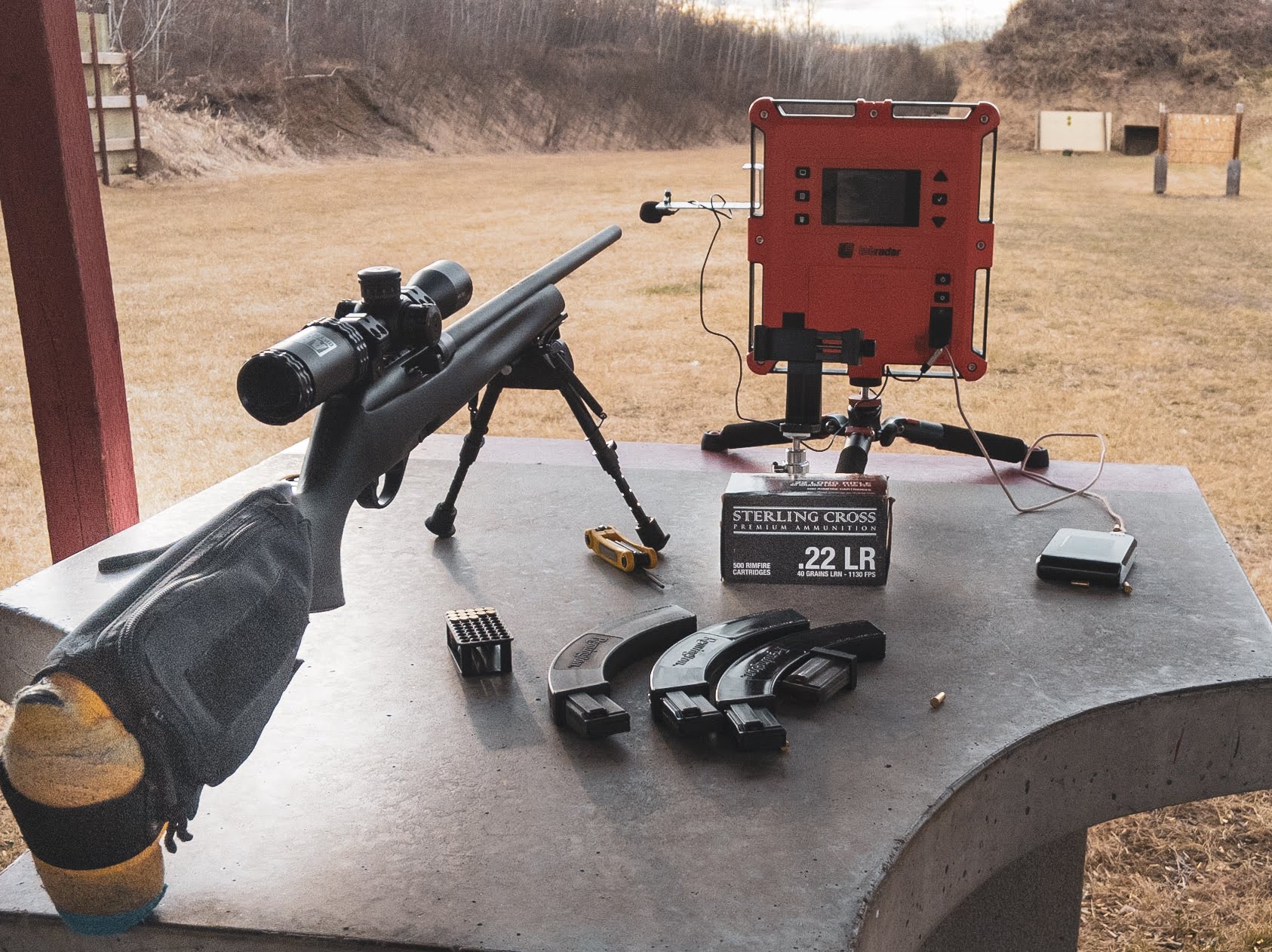 Shooting bench at the range